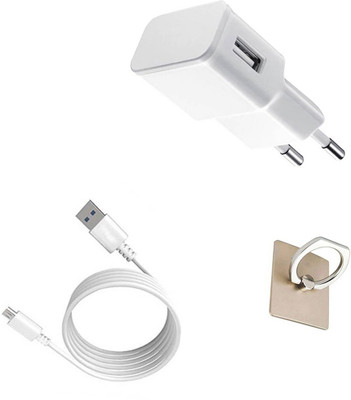 DAKRON Wall Charger Accessory Combo for Intex Aqua Note 5.5(White)