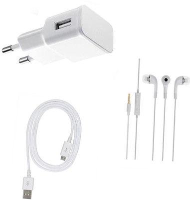 DAKRON Wall Charger Accessory Combo for Panasonic Eluga I5(White)