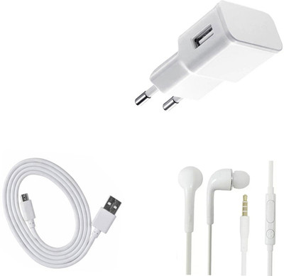 DAKRON Wall Charger Accessory Combo for Panasonic Eluga Ray 500(White)