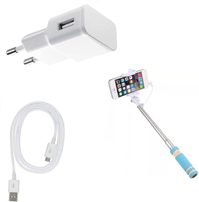 Zebron Wall Charger Accessory Combo for Lenovo K8(White)