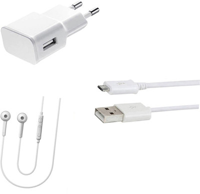 DAKRON Wall Charger Accessory Combo for Micromax Bharat 4(White)