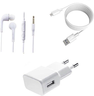 DAKRON Wall Charger Accessory Combo for Jivi Prime P444(White)