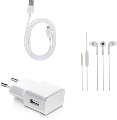 DAKRON Wall Charger Accessory Combo for Karbonn A40 Indian(White)