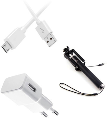 Zebron Wall Charger Accessory Combo for Lava A44(White)