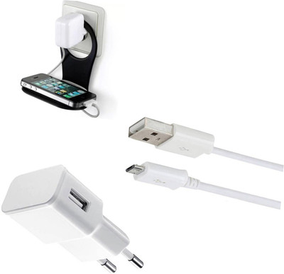 DAKRON Wall Charger Accessory Combo for Panasonic Eluga A3(White)
