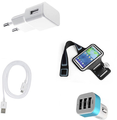 DAKRON Wall Charger Accessory Combo for Samsung Galaxy J3 Pro(White)