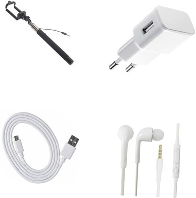 DAKRON Wall Charger Accessory Combo for Panasonic Eluga Ray 500(White)