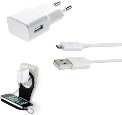 DAKRON Wall Charger Accessory Combo for Micromax Bharat 4(White)