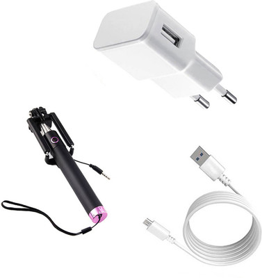 DAKRON Wall Charger Accessory Combo for Intex Aqua Note 5.5(White)