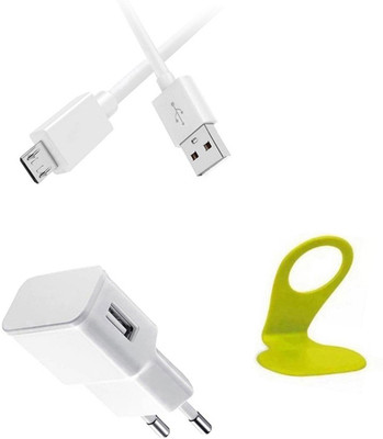DAKRON Wall Charger Accessory Combo for Micromax Spark 4G(White)