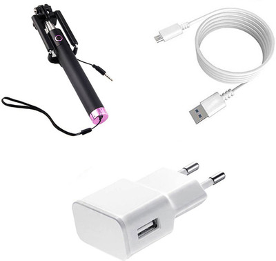 DAKRON Wall Charger Accessory Combo for Micromax Bharat 5(White)