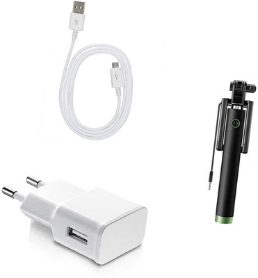 DAKRON Wall Charger Accessory Combo for Lava Z90(White)