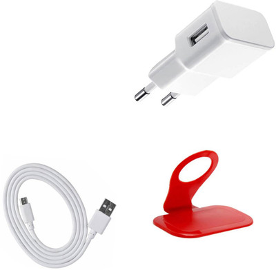 DAKRON Wall Charger Accessory Combo for Panasonic Eluga Ray 500(White)