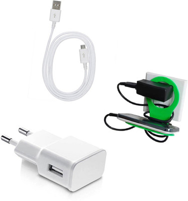 DAKRON Wall Charger Accessory Combo for Intex Aqua 5.5 VR Plus(Multicolor)