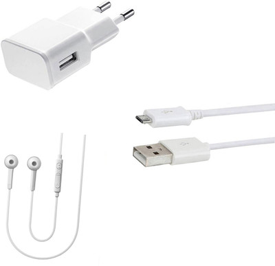 DAKRON Wall Charger Accessory Combo for Micromax Canvas1(White)