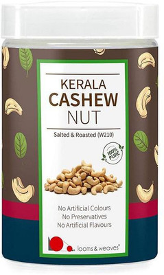 

looms & weaves Roasted & Salted Cashew Nuts From Kerala 250 Gm Cashews(250 g, Plastic Bottle)