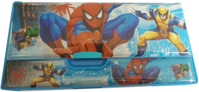 

kaykon Pencil Box For Kids High Quality Superhero Pencil Box with 4 Drawers - 24cm X 11cm X 3 cm Cartoon Characters Art Plastic Pencil Box(Set of 1, Multicolor)