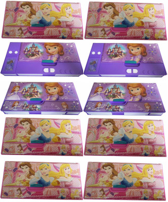 

Sofix Frozen Barbie pencil box school Jumbo Pencil box Girls Return Birthday Gift - pack of 10 Art Plastic Pencil Boxes(Set of 10, Multicolor)