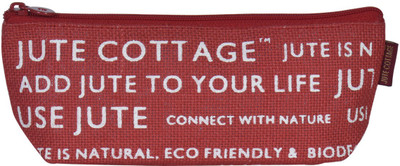 

Jute Cottage Pencil Pouch JC Print Zipper Small Red Jute Pouch(Red)