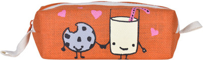

Jute Cottage Milk Cookie Pencil Pouch Small Orange Jute Pouch(Orange)