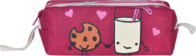 

Jute Cottage Milk Cookie Pencil Pouch Small Pink Jute Pouch(Pink)