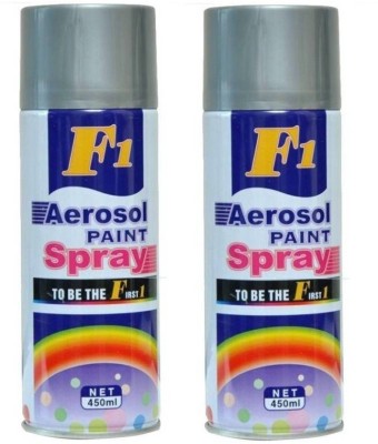 F1 Aerosol 2pc combo Silver Spray Paint 500 ml(Pack of 2)