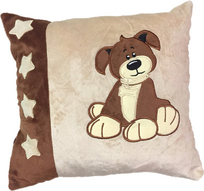CREATIVEVILLA CUTE BROWN DOG STUFFED SOFT PLUSH PILLOW CUSHION - 35 cm(Multicolor)