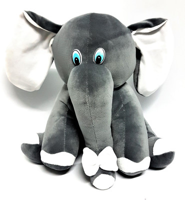 

Twiddle Elephant with Bow High Quality Stuffed Soft Toy For Kids Grey Colour - 30 cm(Grey)