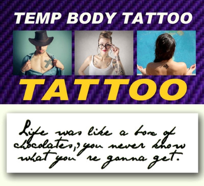 

smilendeal Smilendeal_T2589 Quote Temp Body Tattoo(Quote)