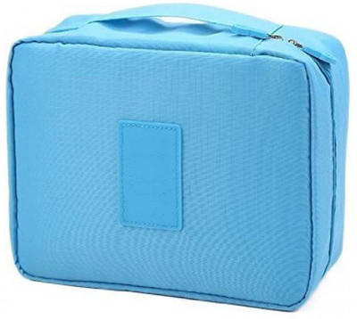 

ROYALDEAL ortable Waterproof Multi Pouch Travel Toiletry Cosmetic Makeup Case Storage Bag With Handle Travel Toiletry Kit(Blue)