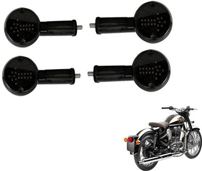 MOCKHE Front, Rear LED Indicator Light for Royal Enfield Classic Chrome(White)