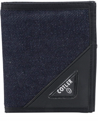 

FERRET Men Casual Blue Artificial Leather, Fabric, Denim Wallet(5 Card Slots)