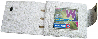 

FERRET Men Casual Grey Genuine Leather, Artificial Leather Wallet(5 Card Slots), White