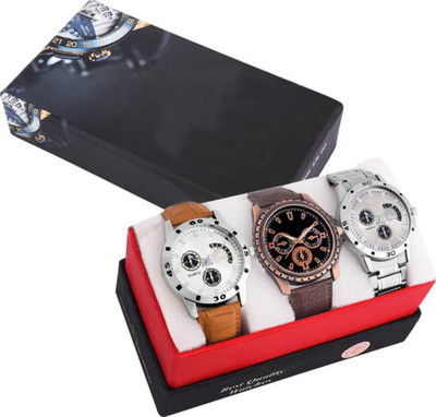 

PMAX LEATHER BIG BROWN,COPPER BROWN AND PM-426 SILVER NEW STYLISH FOR Watch - For Men