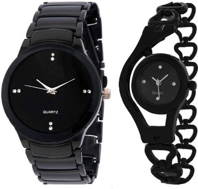 

MAPA STYLE Full Black Iik Men And Black Metal Wc Women Analog Watch Couple MPSTYLE 071 Watch - For Men & Women