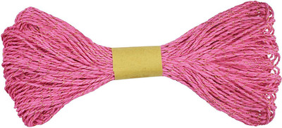 

AsianHobbyCrafts Dual Color Paper Thread Twine Cord for DIY Crafts, Packaging, Scrapbooking, Decor, Pink (Thick: 2mm, Length: 30m)