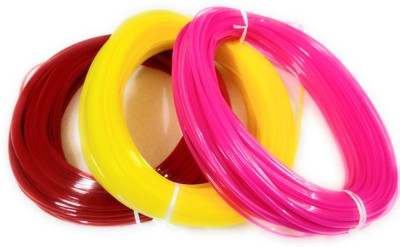 Medonna shoppe Plastic broom wires for craft works, basket making, flower vases making, chair making, pack of 3 Colours, Yellow , Pink and Red colours