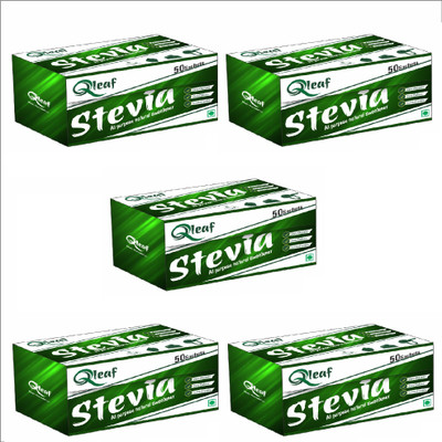 

Qleaf 5 Pack of each 50 stevia sachets Sweetener(250 g, Pack of 5)