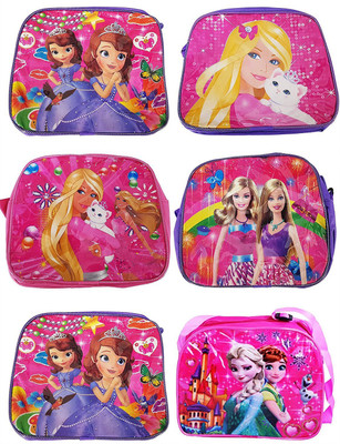 

Fully Pink Color Cartoon Printed Return Birthday Gift Bags For Kids Set Of 6 - 21 cm(Pink)
