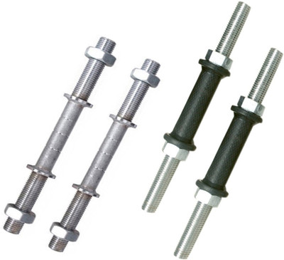 

StepInnStore Black & Silver Steel Dumbbell Rod Set Weight Lifting Bar(Silver, Black)