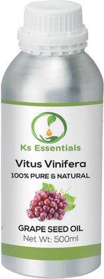 

Ks Essentials 100% Pure Grapeseed Carrier Oil (Vitus Vinifera) (500ml)(500 ml)
