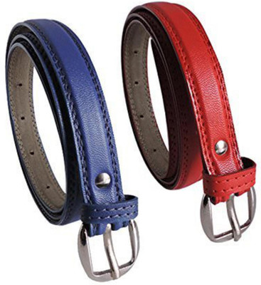 

PINKIT Women Casual Red, Blue Genuine Leather Belt, Multicolor