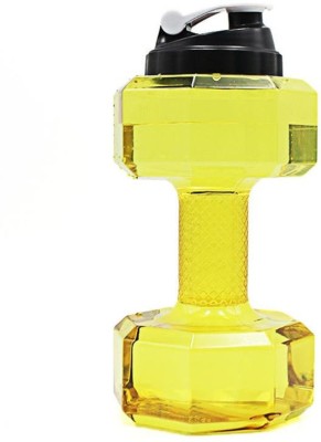 IRIS Portable Dumbbell Shape (2.2 Litres) 2200 ml Shaker(Pack of 1, Yellow, Plastic)