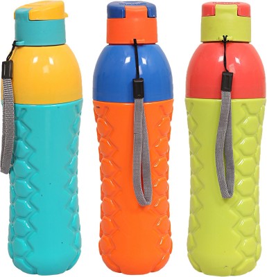 KUBER INDUSTRIES Plastic Insulated Water Bottle Set of 3 Pcs(Multicolor) 700 ML 700 ml Bottle(Pack of 3, Multicolor, Plastic)