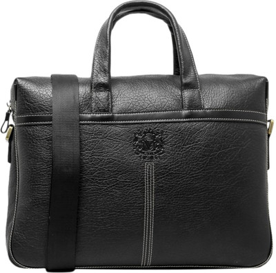 

Vilado High Grade Leather Shoulder Laptop Large Briefcase - For Men(Black)