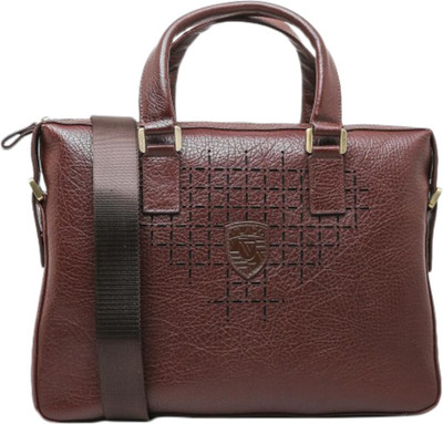 

Vilado Luxury leather Laptop Shoulder Medium Briefcase - For Men(Brown)