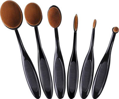 

Adbeni Imported Beauty Professional 6Pcs Oval Makeup Brush Kit Foundation, Contour Blush, Blending Lip, Eyebrow, Eyeliner, Eyeshadow(Pack of 6)