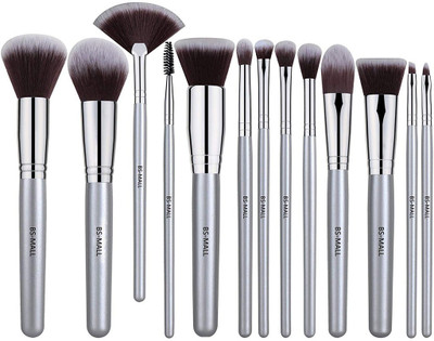 

BS-MALL 12 PCS Makeup Brush Set Premium Synthetic Silver Foundation Blending Blush Face Powder Brush Makeup Brush Kit(Pack of 12)