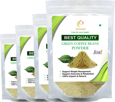 

VIHADO Best Quality Green Coffee Beans Organic Powder for Weight Loss - 100% Pure, Unroasted, Arabica AAA+ - (Pack of 4) Instant Coffee 50 g(Pack of 4)