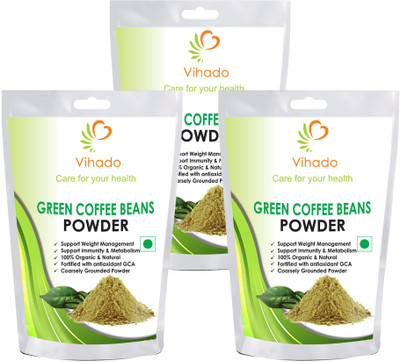 

Vihado Organic Green Coffee Beans Powder For Weight Management Instant Coffee (pack of 3) Instant Coffee 250 g(Pack of 3)